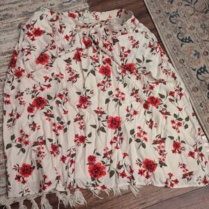 Old Navy floral midi swing skirt